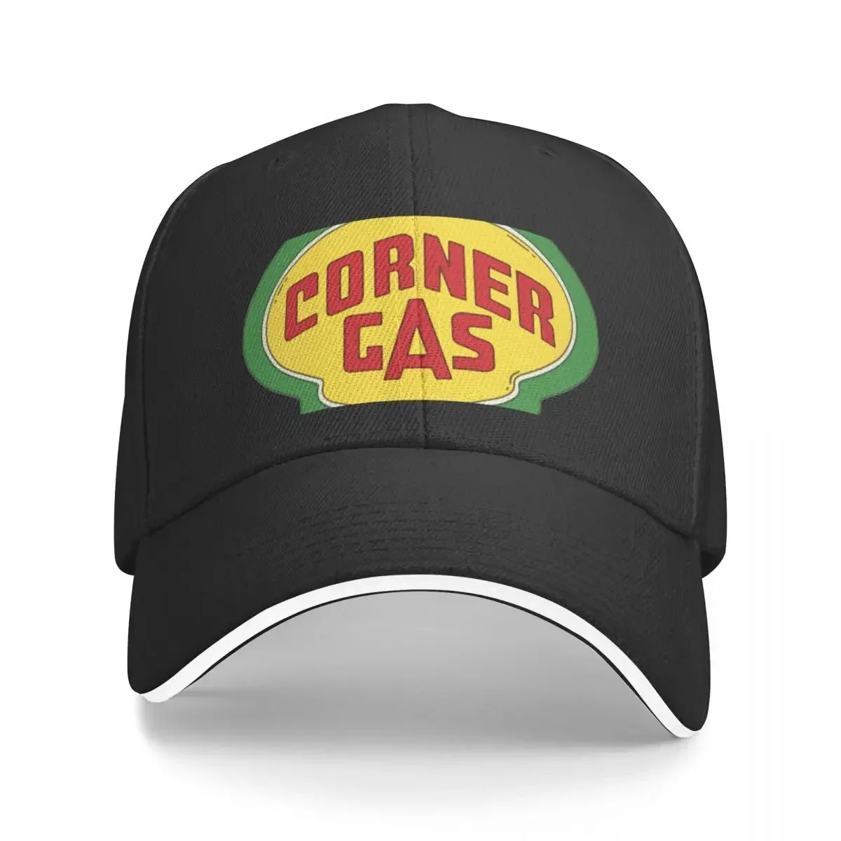 Corner Gas Logo Wwhite Text Essential Baseball Cap Thermal Visor Luxury man cap Big Size Hat Funny hats Luxury Woman Men's