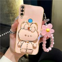 Mirror Rabbit Flower Strap Case For Huawei P40 P20 P30 Lite P60 P50 Pro P30lite Nova 6 Se 3E 4E 3i 10i P P40Lite Stand Cover
