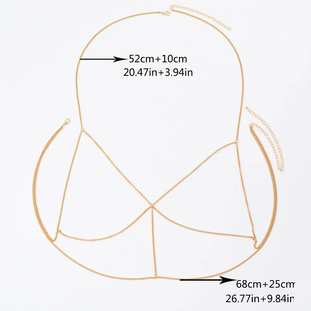 Simple Boho Sexy Chest Breast Belly Chain for Women Bikini Cross Female Suit Girl Fashion Beach Body Jewelry Luxury Y017