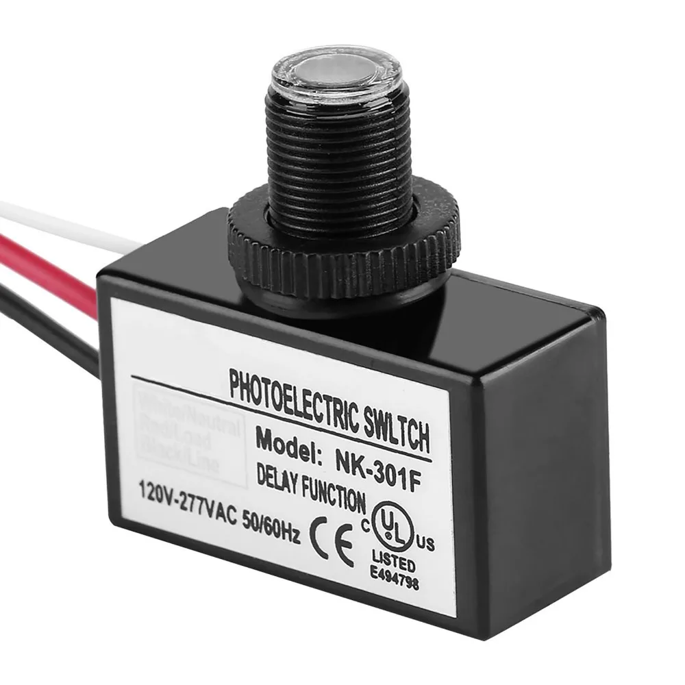 120V-277VAC Photoelectric Switch Hard-Wired Automatic On/Off Photocell Sensor Photocell Control IP65 Dusk to Dawn Sensor