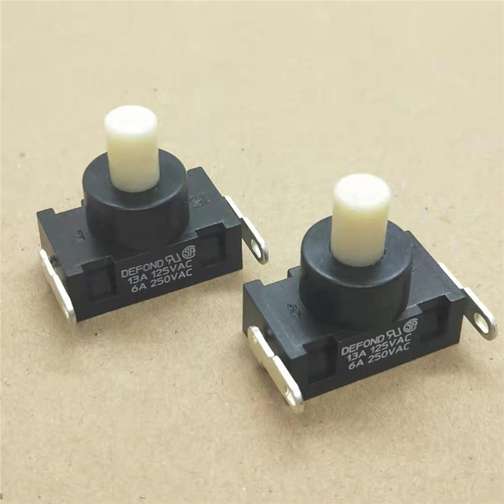 1Pc 2ปลั๊ก250VAC 6A/ 125V 13A Self-Locking ปุ่มสำหรับ DEFOND DPC-1114สำหรับ high Power เครื่องดูดฝุ่น