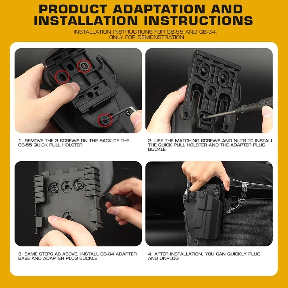 Tactical Drop Leg Band Strap Quick Locking System Kit for Glock17 M9 Pistol Holster Platform Adapter with QLS 19 22 Hunting Gear view 4