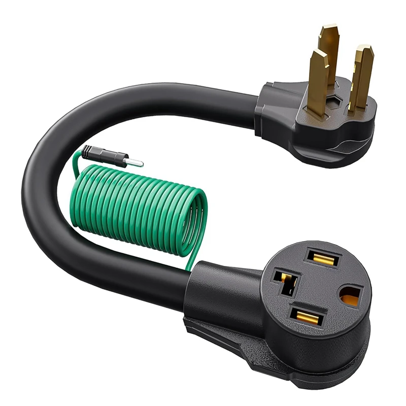 Dryer Plug Adapter 4 P R Ong To 3 P R Ong,10-30P Plug To 14-30R Adapter Parts 30Amp STW10AWG 1FT With Green Ground Wire US Plug