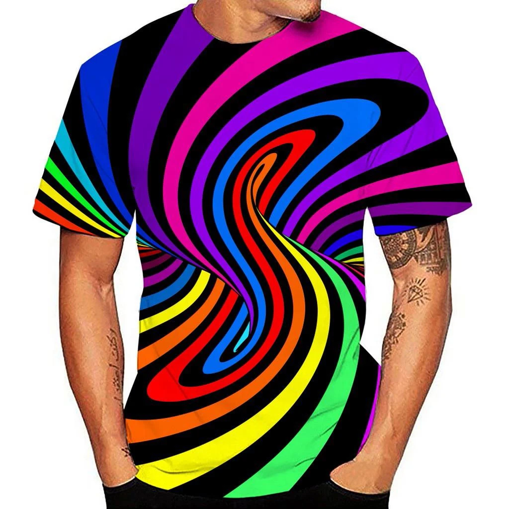 New Fashion Vertigo Hypnotic 3D Printed T-shirt Men's and Women's Summer Casual Short Sleeve T-shirt