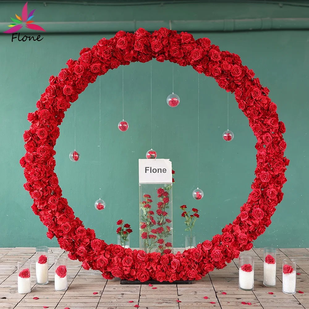 

W25cm Red Hydrangea Rose Artificial Flower Arrangement - Perfect for Wedding Party Home Table Staircase Shelf Decoration FL2872