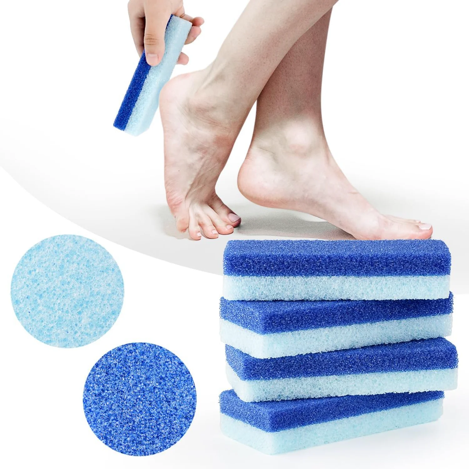 4 Pcs Foot Pumice Stone and Scrubber for Feet and Heels Callus and Dead Skins Pedicure tools Pedicure spa foot bath Eczema Serum