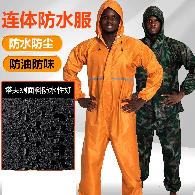 Conjoined Raincoat overalls Hooded Men and Women Fission Rain Suit Hooded Paint Spray Unisex Raincoat Workwear Safety Suits