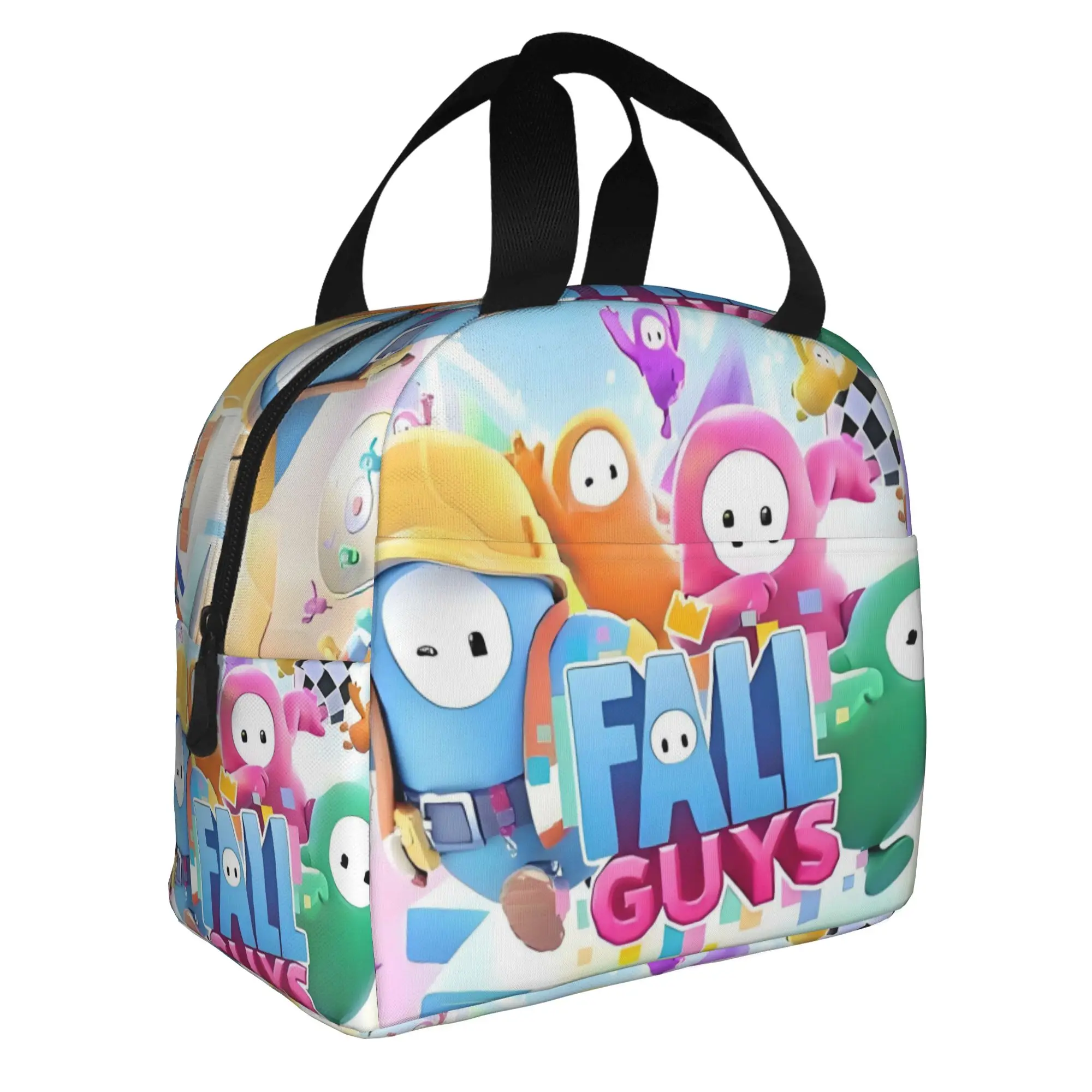 Fall Guys  Battle Royale  Portable Lunch Box Women Leakproof Video Game  Cooler Thermal Food Insulated Lunch Bag School