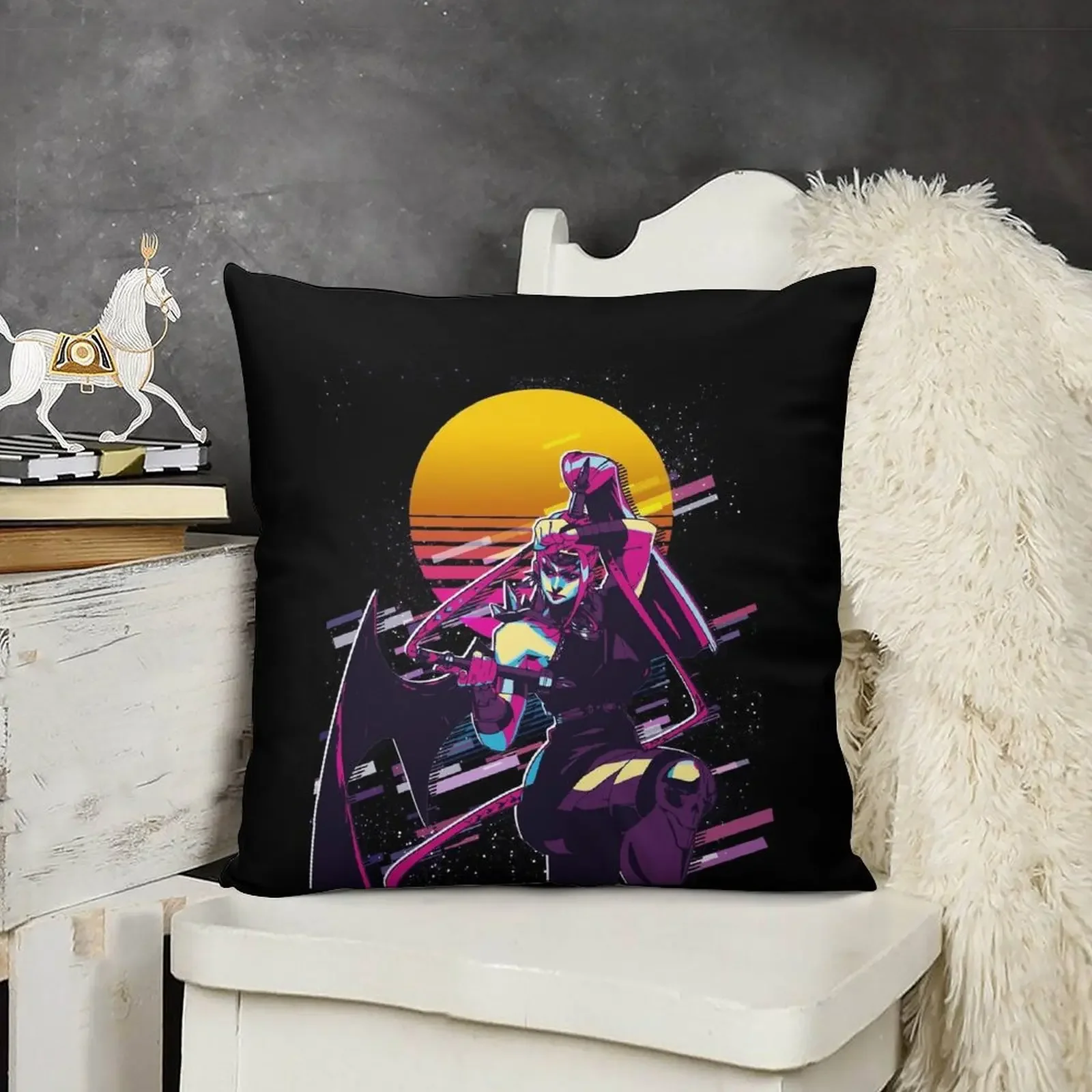 Megaera - Hades (80s Retro) Throw Pillow Pillow Cases Elastic Cover For Sofa sleeping pillows pillow