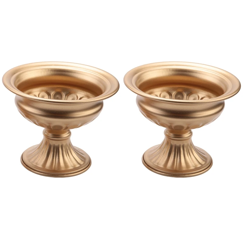 Metal Elegant Wedding Centerpieces Vase for Wedding Party Decoration,Trumpet Vase for Anniversary Ceremony(Golden,2 PCS)