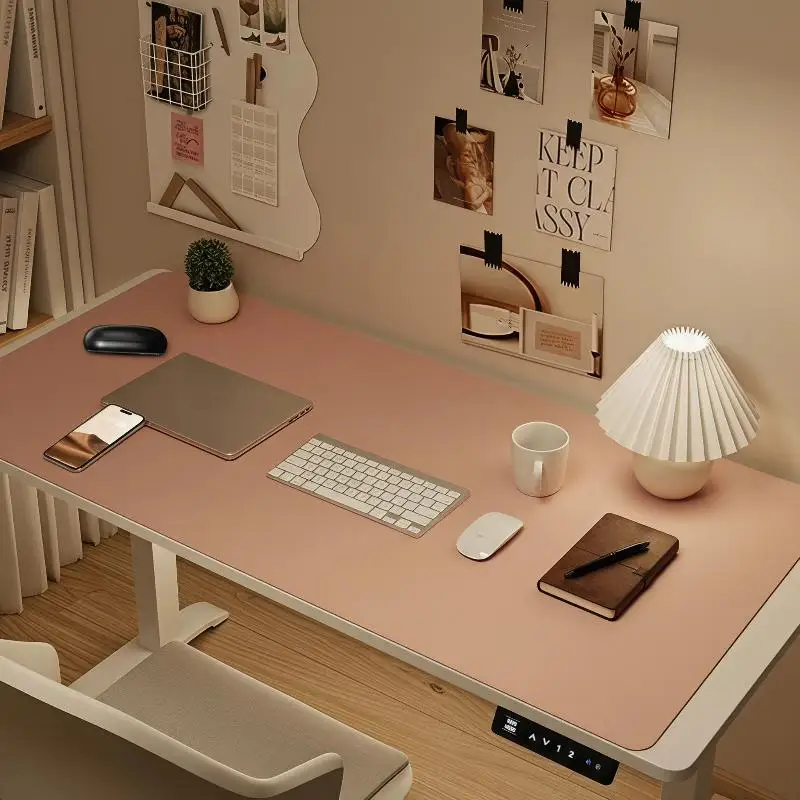 ∘PU Leather Desk Mouse Pad Stain Resistant Waterproof Non-Slip Solid Color Mat for Home Office Gaming Work Study
