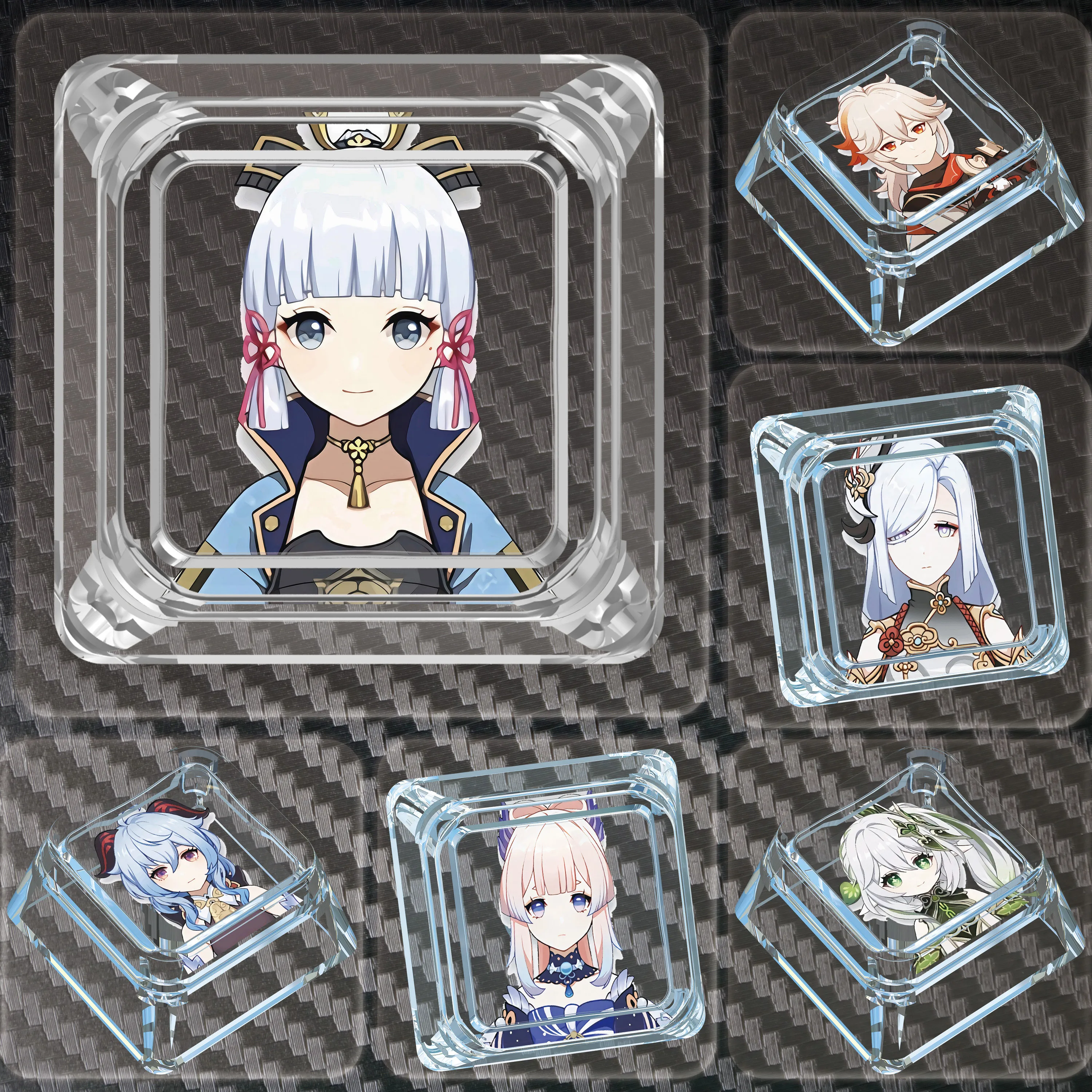 

Genshin Impact Kamisato Ayaka keycaps anime personality keycap single wooting night demon transparent mechanical keycap