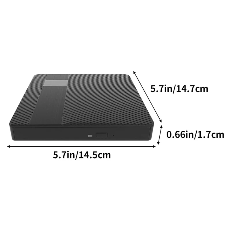 مشغل DVD عالمي B48A محرك أقراص مضغوطة خارجي USB لأجهزة الكمبيوتر المحمول والكمبيوتر المحمول Windows 7/8/10/11 محرك أقراص DVD
