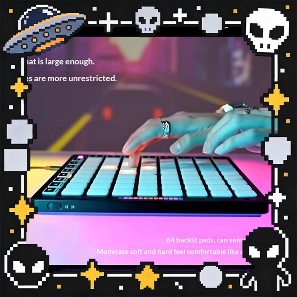 

Synido TempoPAD Z-1 Music Keyboard MIDI Signal Output Audio Connection Entertainment Keyboard Unique Strip Atmosphere Lamp Gifts