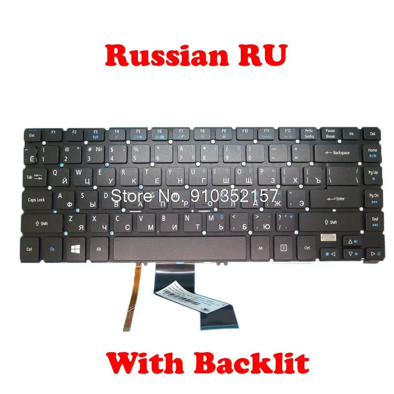 Russian RU Backlit Keyboard For ACER V5-452 V5-472 V5-473 NSK-R81BC.0R PK130XI1B04 9Z.N9SBC.10R NK.I1417.0AC NO Frame & Backlit