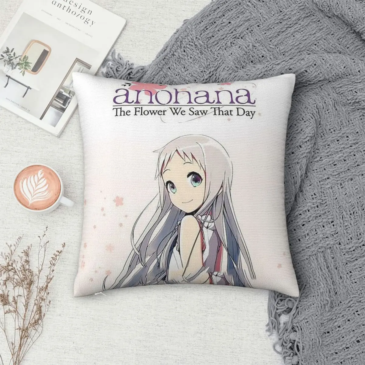 Anime Anohana The Flower We Saw That Day Square Pillowcase Pillow Cover Cushion Zip Decorative Comfort Throw Pillow for Home Car