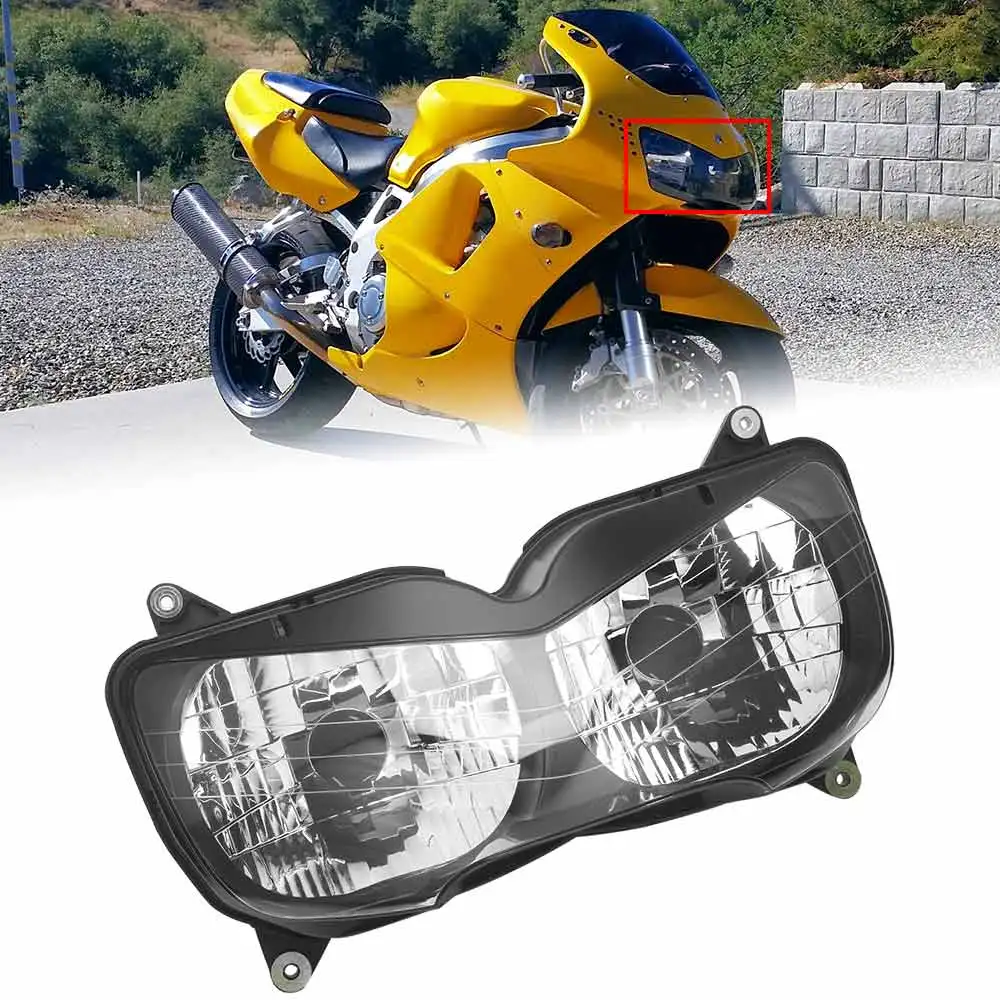 Brand New Headlight Housing With Reflective Chrome Interior Fits For Honda Cbr900Rr Cbr919Rr 1998-1999 Black Casing Clear Lens