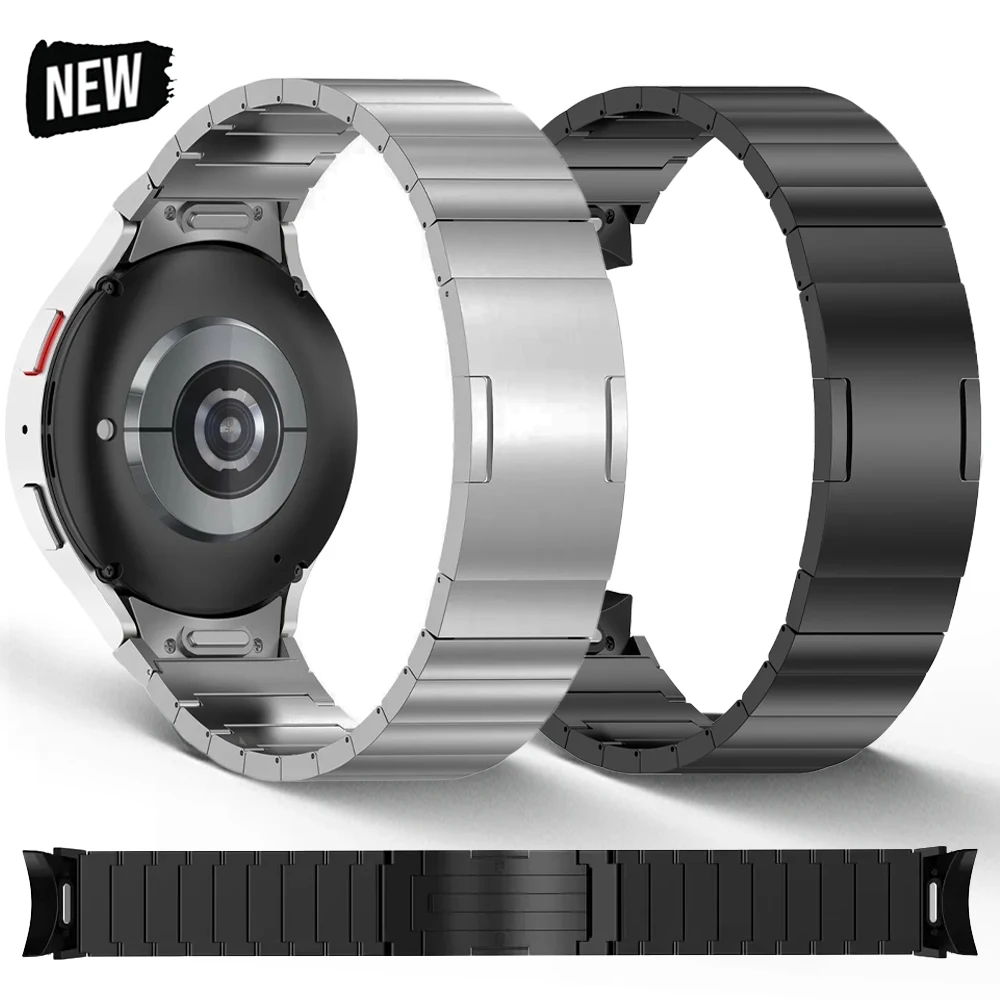 

Titanium no gaps band for Samsung Galaxy Watch 7 4 6 40mm 44mm Classic 42 46mm 43 47mm quick fit strap for SAMSUNG 5 pro 45mm fe