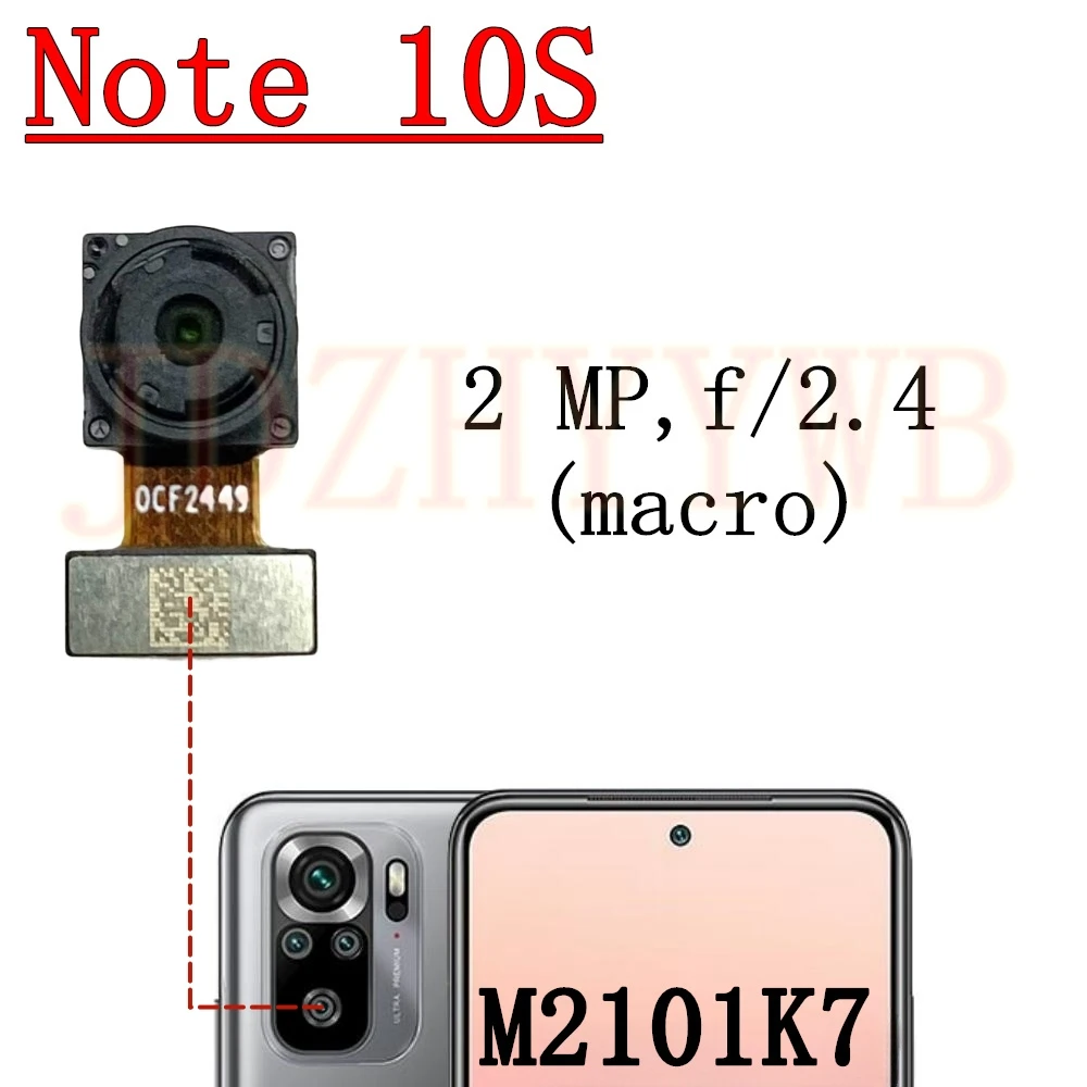 Rear Front Camera For Xiaomi Redmi Note 10S Frontal Selfie Facing Main Wide Back Camera Module Flex Cable Replacement