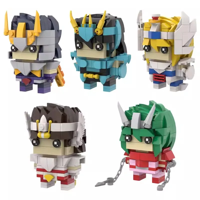 Bricklink MOC Japan Movie Saints Seiyaed Anime Figures Brickheadz With Pandora box Sets Building Blocks Kid Toys Christmas Gift