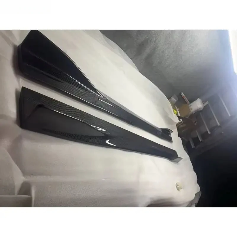 Car Accessories Lightweight Carbon Fiber Side Skirts Exterior Replacement Tuning for W205 C63 Coupe