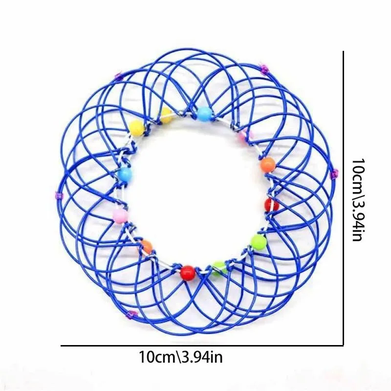 3Pcs Educational and Stress-Relieving Fidget Toys for Kids and Adults-Mandala Decompression Flower Basket & Steel Ring Sensory