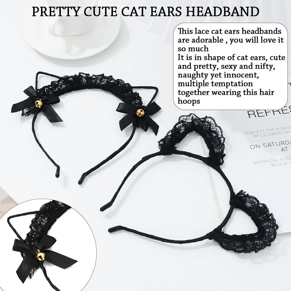 

Adult Teens Masquerade Lace Fancy Dress Hairband Cosplay Headwear Cat Ear Headband Hair Accessories