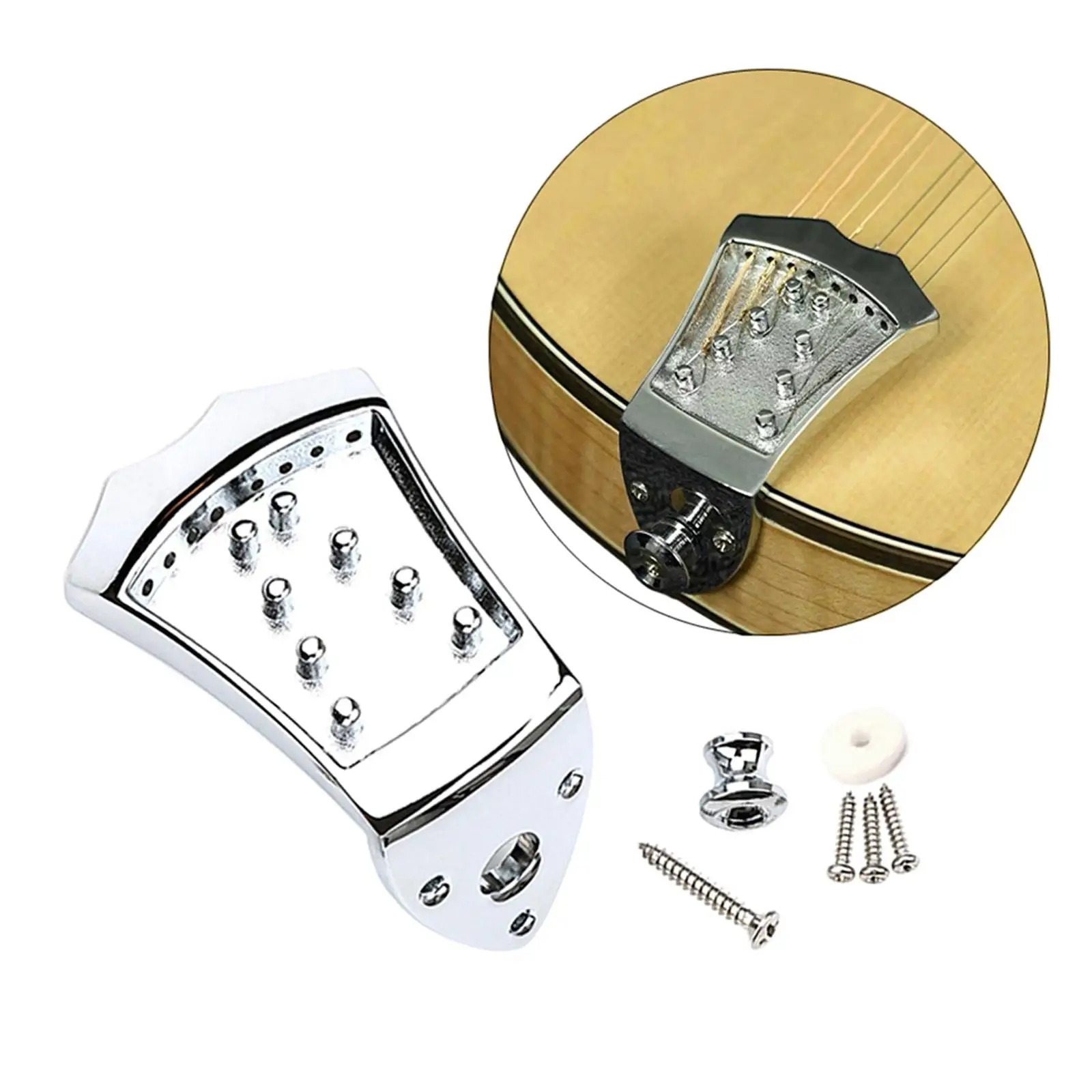 Driehoek mandoline staartstuk voor 8-snarige gebogen mandoline snaarplaat