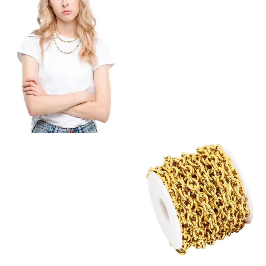 

Jewelry Crafting Chain Stainless Steel Rolo Chains for Handmade Necklace and Bracelet Making Jewelry Findings