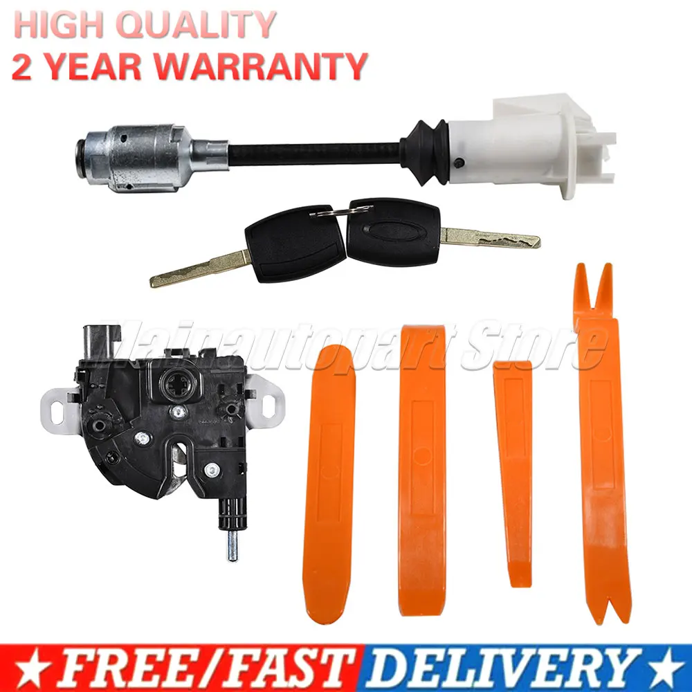 3M5116700AC 1343577 Long Type Rod Bonnet Hood Release Lock Latch Repair Kit +2 Keys For Ford Focus MK2 C-Max Kuga Lock Catch