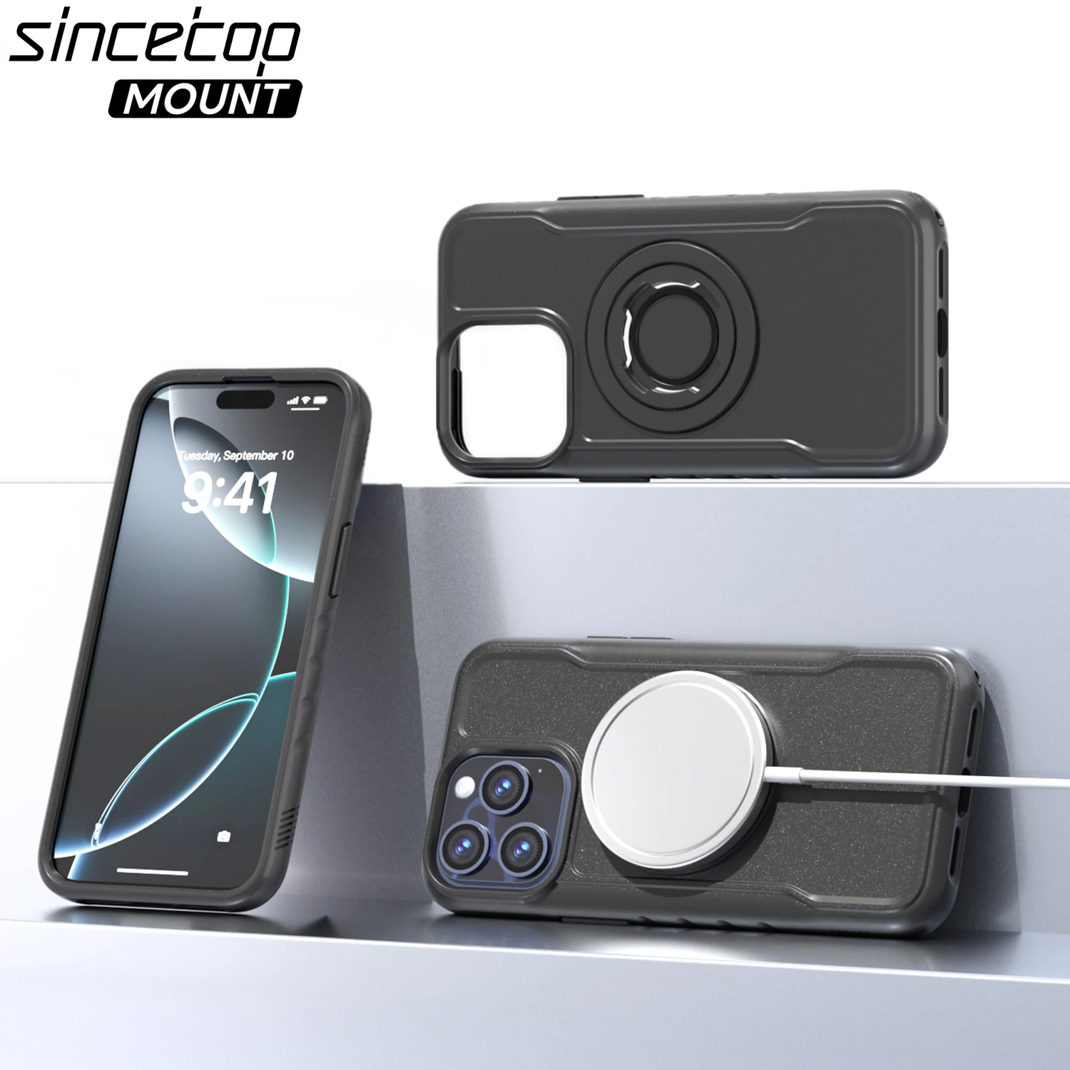 

Четырехстильный магнитный противоударный чехол для мотоцикла/велосипеда для iPhone 17/16/15/14 ProMax, с запирающейся конструкцией и функцией зарядки