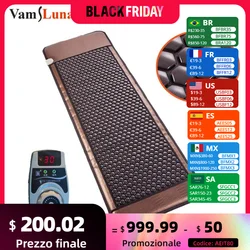 1.9x0.6m infravermelho distante turmalina germânio pedra almofada de aquecimento elétrica pedras quentes terapia de aquecimento colchão para aliviar dor nas costas