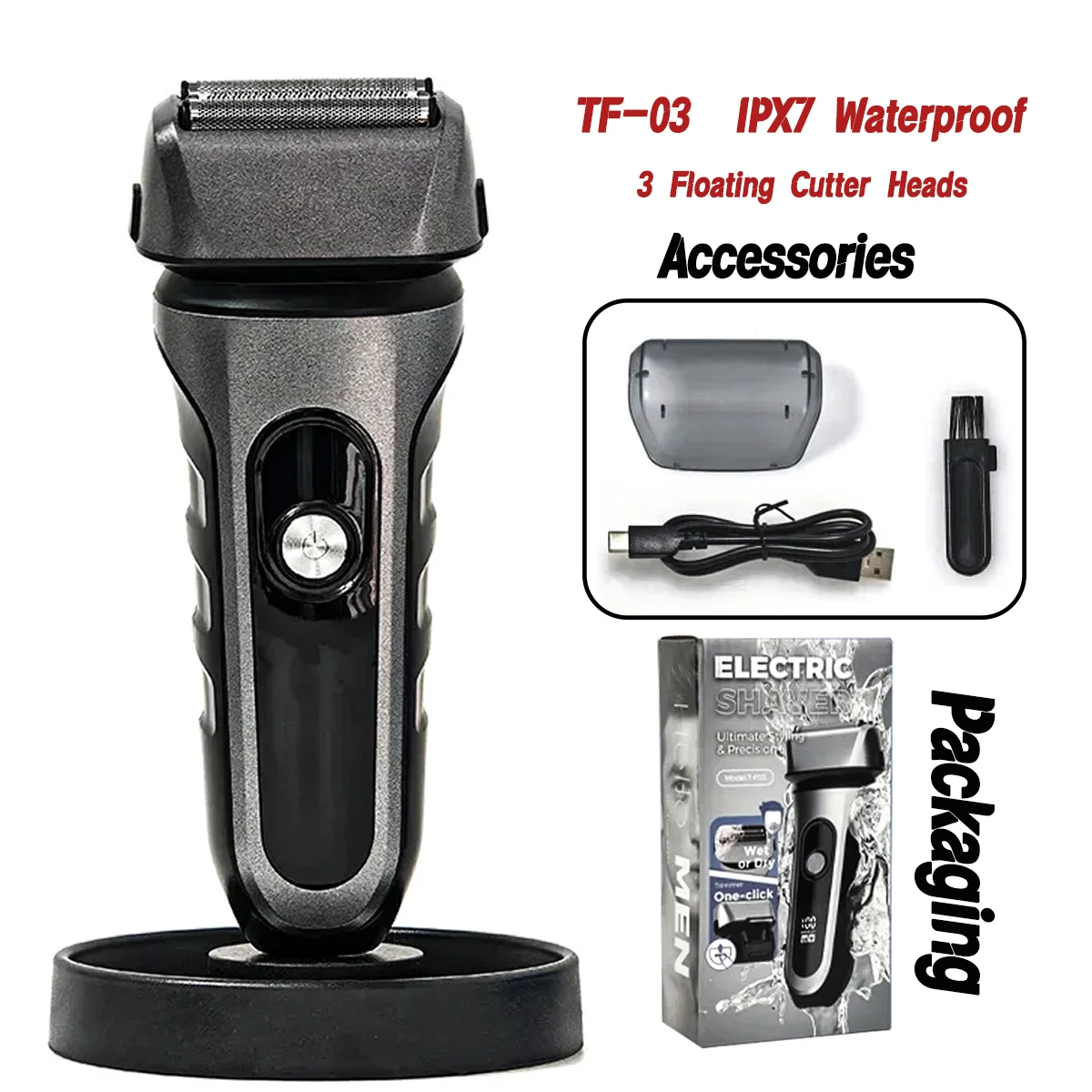 

Профессиональные машинки для стрижки волос BRD Бритва BRD-TF03 7500 об/мин Высокоскоростной двигатель 3-слойная плавающая бритва Светодиодный дисплей Функция блокировки путешествий