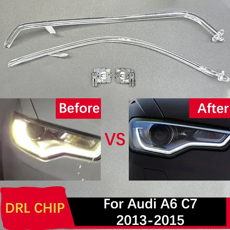 

Front Headlight Ballast Lamp Tube for Audi A6 C7 Car Headlight DRL CHIP Guide Tube 2013-2015 White Light Angel Eye Circuit Board