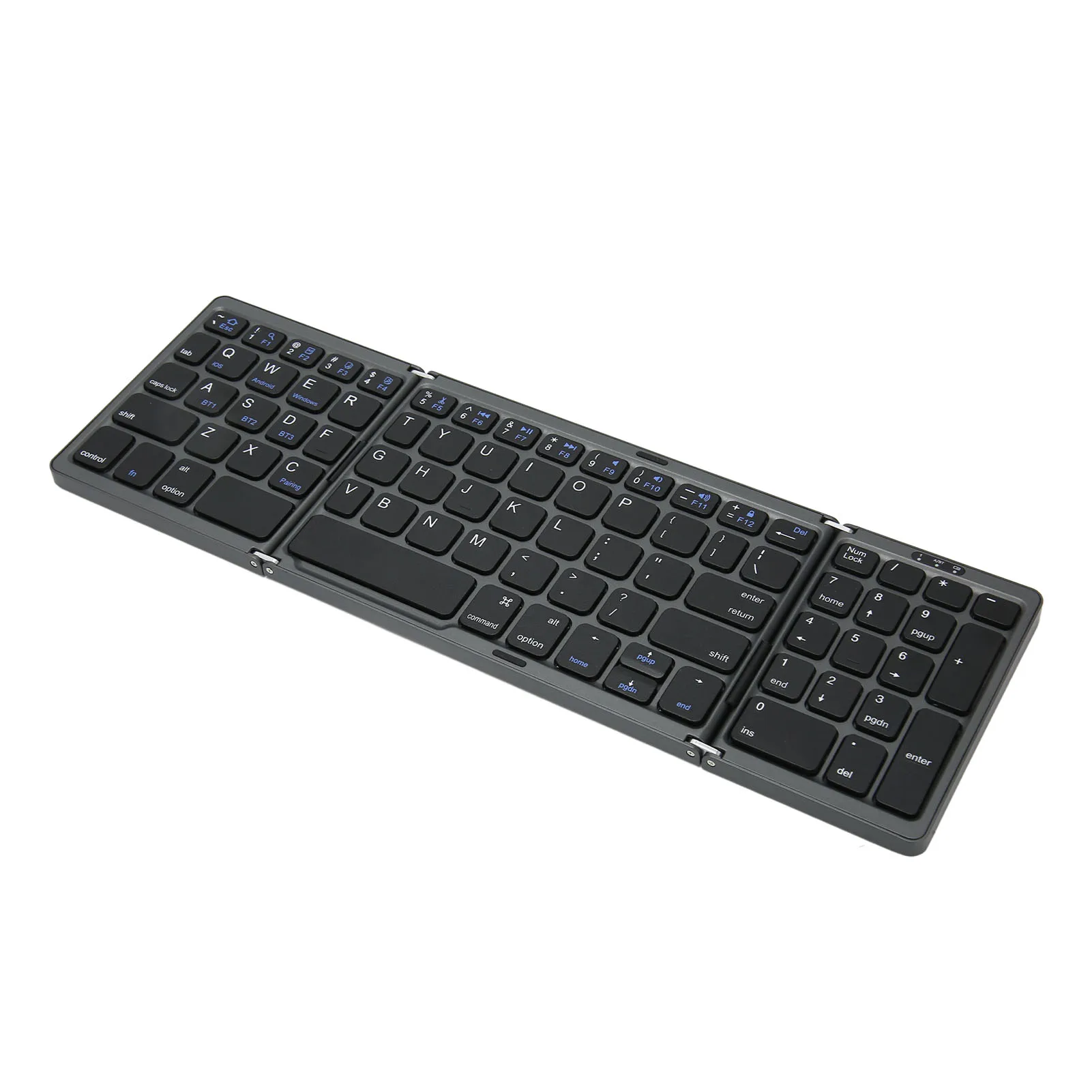 Foldable Bluetooth 5.1 Keyboard with Numeric Key 81 Keys Battery Powered Type C Interface Pocket Size Bluetooth Keyboard for PC