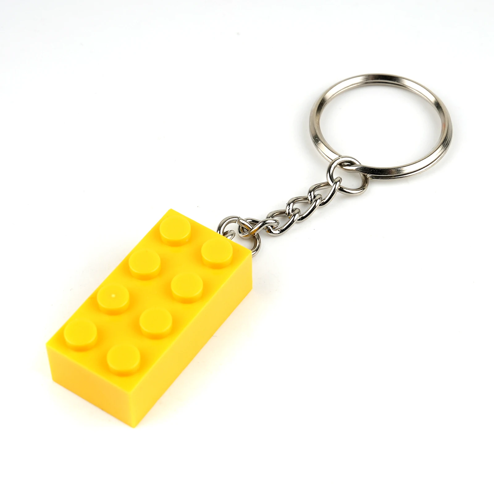 10PCS/Set Colorful Small Pellet 2 x 4 Key Chain Building Blocks Creative Keychain DIY Hanging Ring MOC Bricks Plate Toys Gift