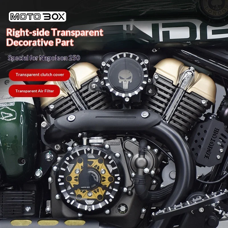 【Premium】For Napoleon 250 Modified Transparent Clutch Cover, Air Filter Decorative Cover, Air Filter Element, Engine Side Cover