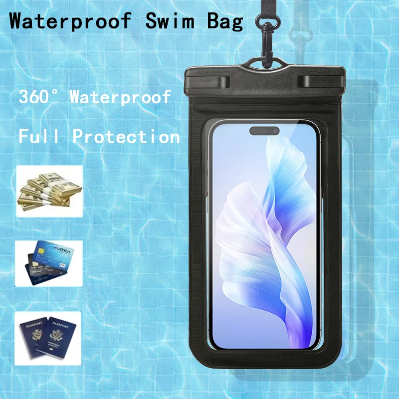 Bolsa de teléfono impermeable con Airbag flotante Universal IP68 para iPhone 16 15 Huawei Xiaomi funda protectora para teléfonos accesorios de natación