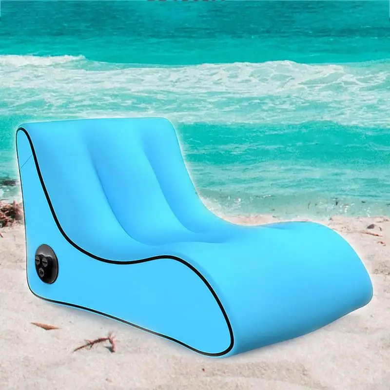 Inflatable Couch Automatic Inflatable Lounger Electric Pump & Power Bank Blow Up Couch Chair For Camping Traveling Outdoor