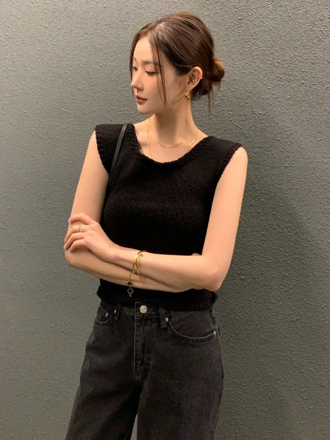 

Summer New Sle Chic Bal Knot Design Knitted Top Women's Svel High Quali Faionable Polyester Fiber Blouse