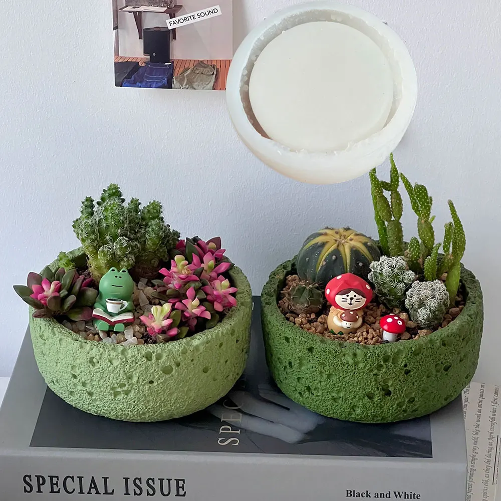 

Круглая силиконовая форма для DIY-поделок: для декора горшечных растений, ароматерапии, гипса, глины, бетона, подсвечников