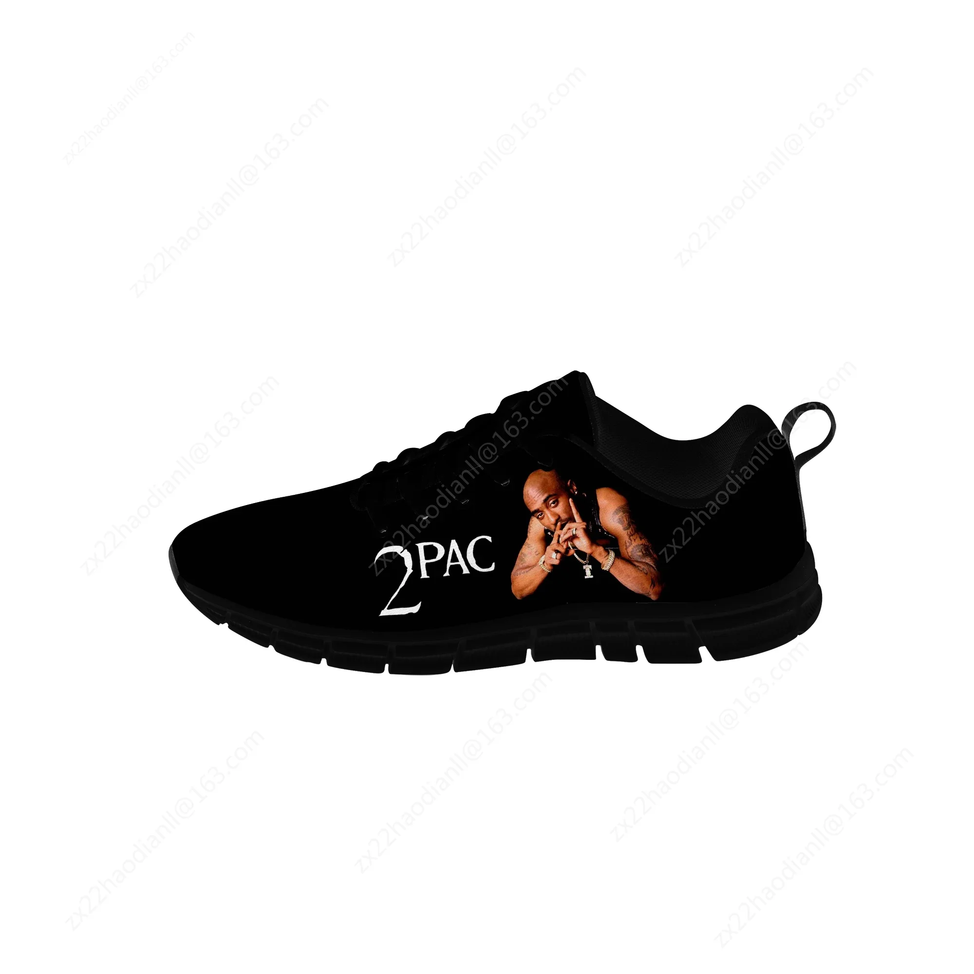 Rap 2pac Tupac Sneakers Mens Womens Teenager Casual Cloth Shoes Canvas Running Shoes 3D Print Breathable Lightweight Shoe Black