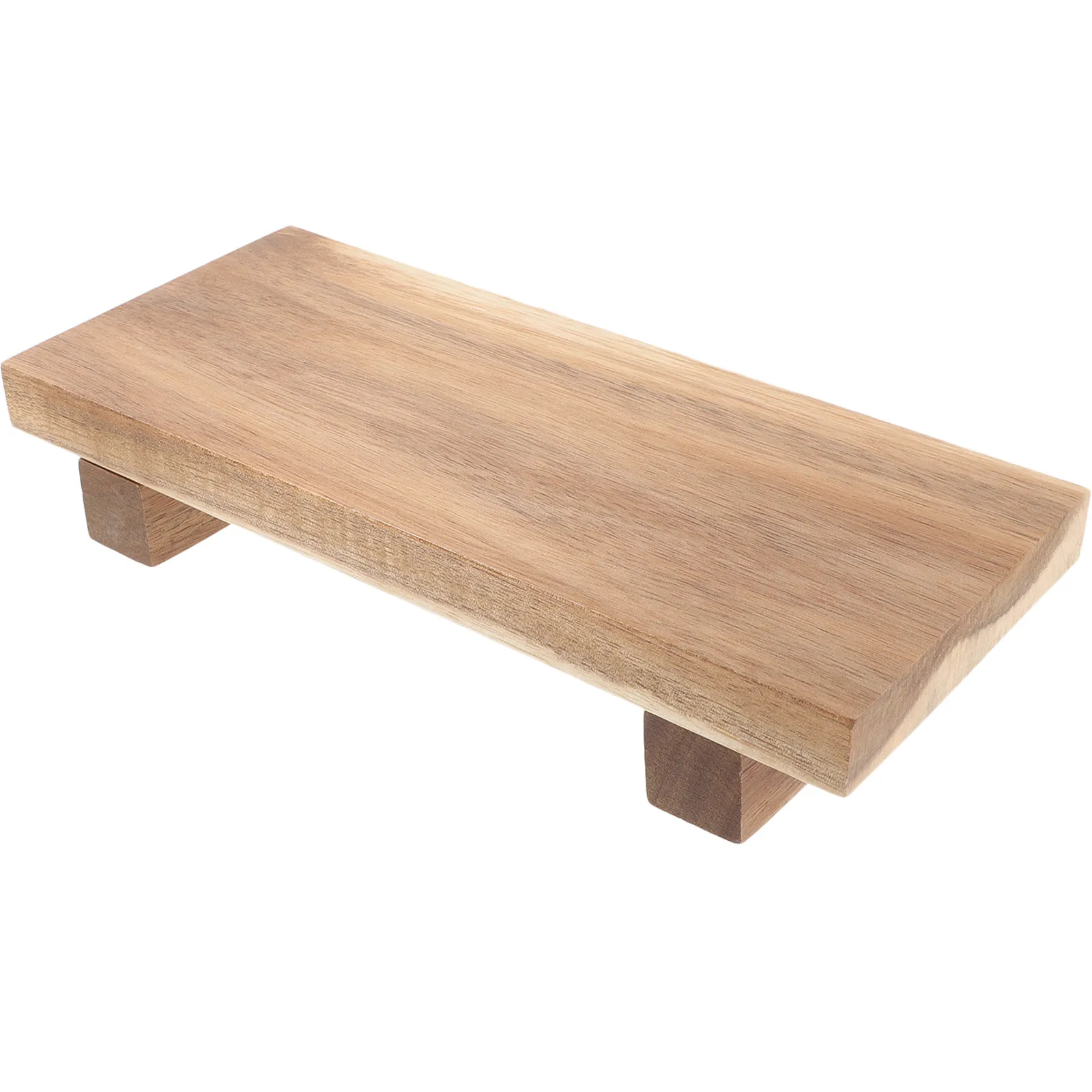 Wooden Display Stand Bathroom Kitchen Laundry Space Saving Riser Tray for Soap Towels Plants Organizer