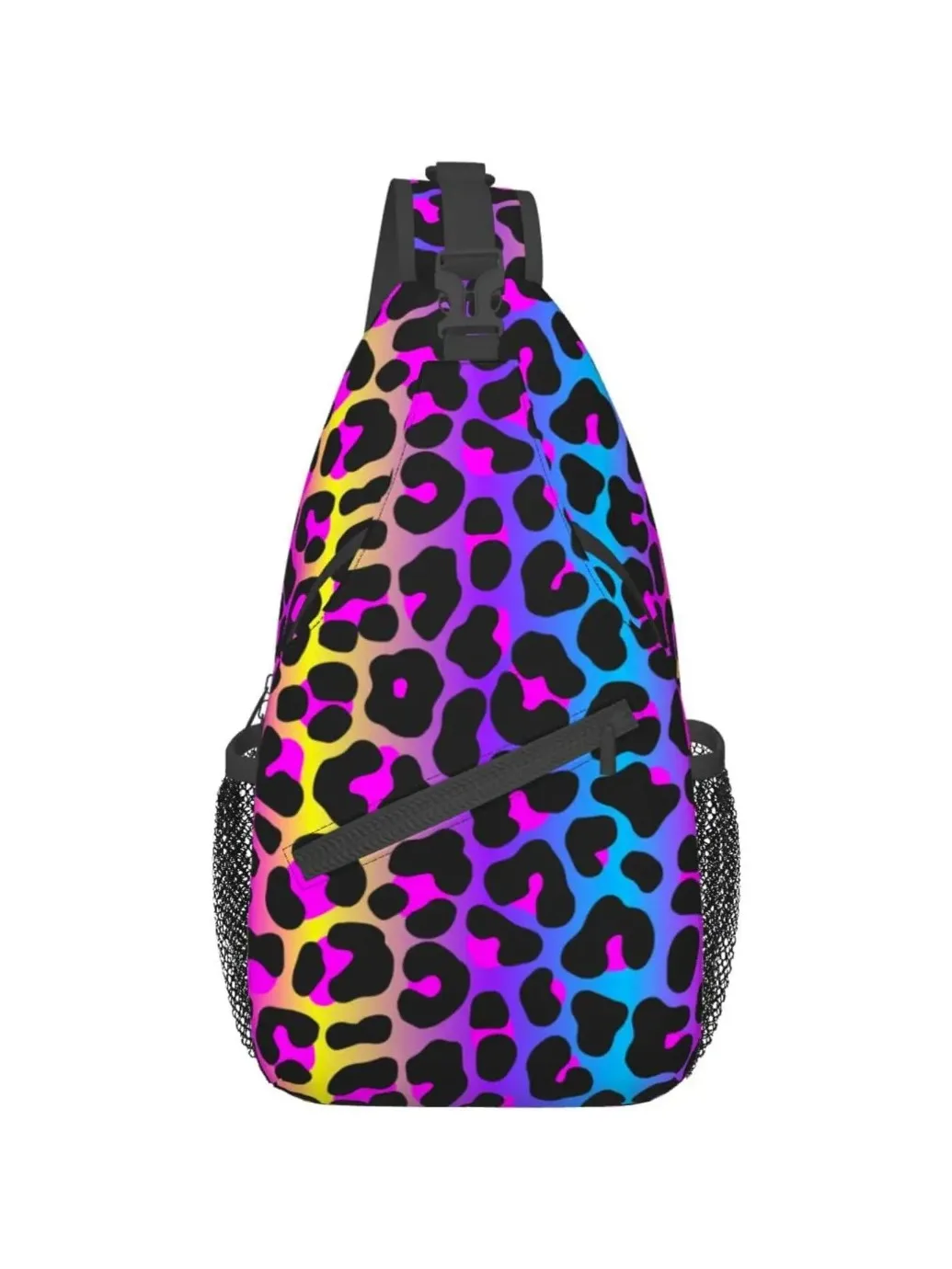 

Leopard Neon Animal Print Sling Bag For Women Men Travel Hiking Backpack Crossbody Shoulder Chest Bags Casual Daypack Sport
