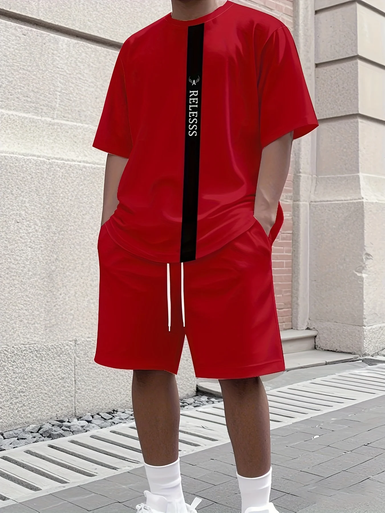 

Summer 2025 New men's Set 3D digital print running and fitness set breathable, non-stuffy, quick-drying and sweat-absorbing men'