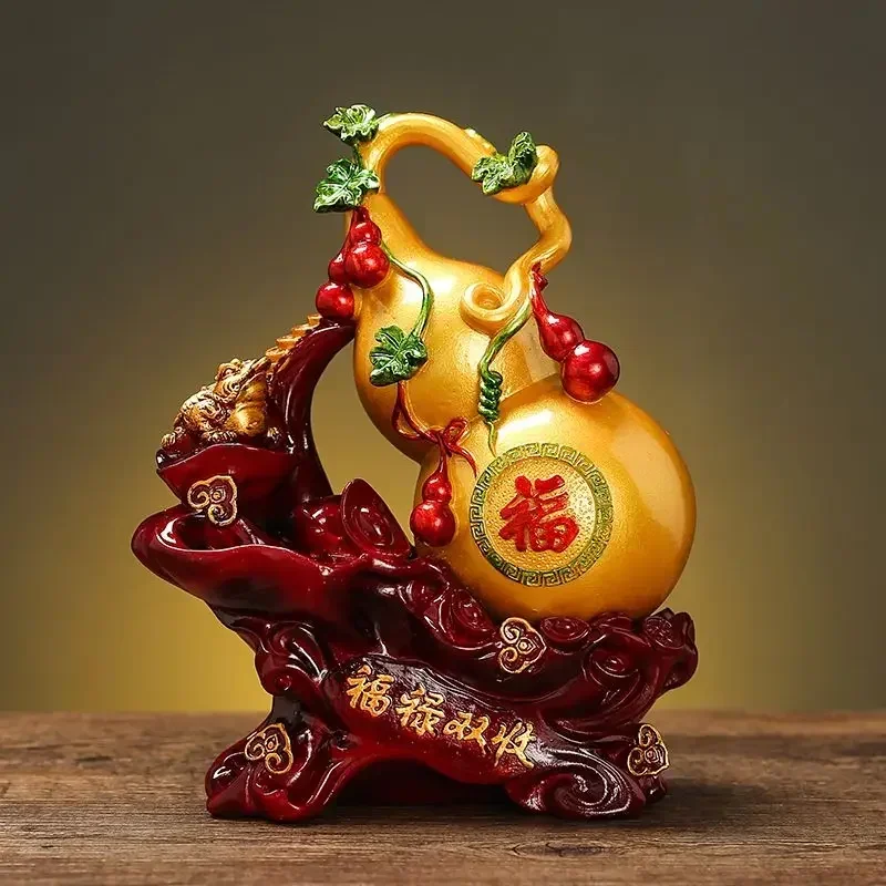 

Lucky Fortune Gourd Crsfts Living Room Ornaments Mascot Gourd Golden Toad TV Cabinet Zhaocai Home Decor