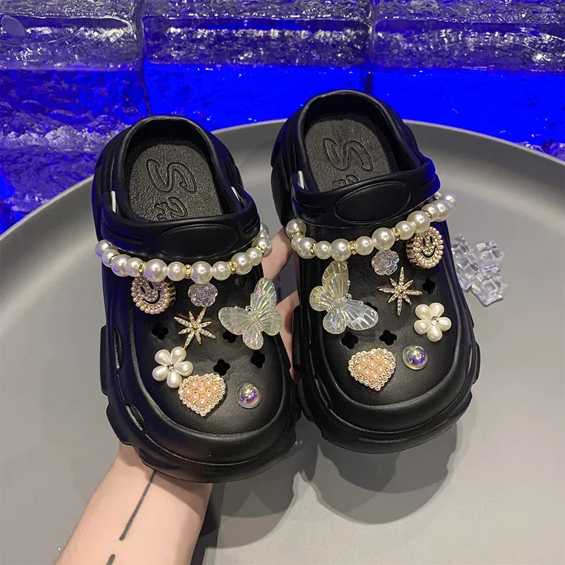 

2025 Children Casual Slippers for Girl Summer New Fashion Korean Style Soft Sole Non-slip Versatile Cut-outs Princess Beach Shoe