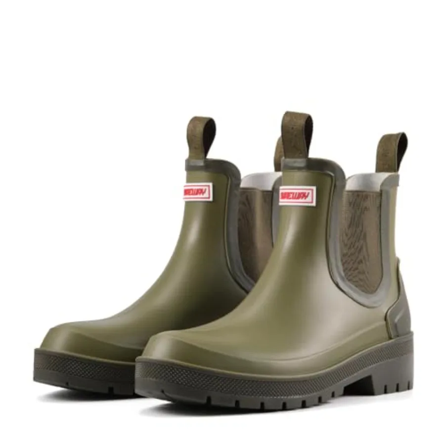 

SUREWAY Women's Short Ankle Rain Boots, Waterproof Rubber Garden Shoes, Slip Resist Chelsea Rain Boots For Ladies