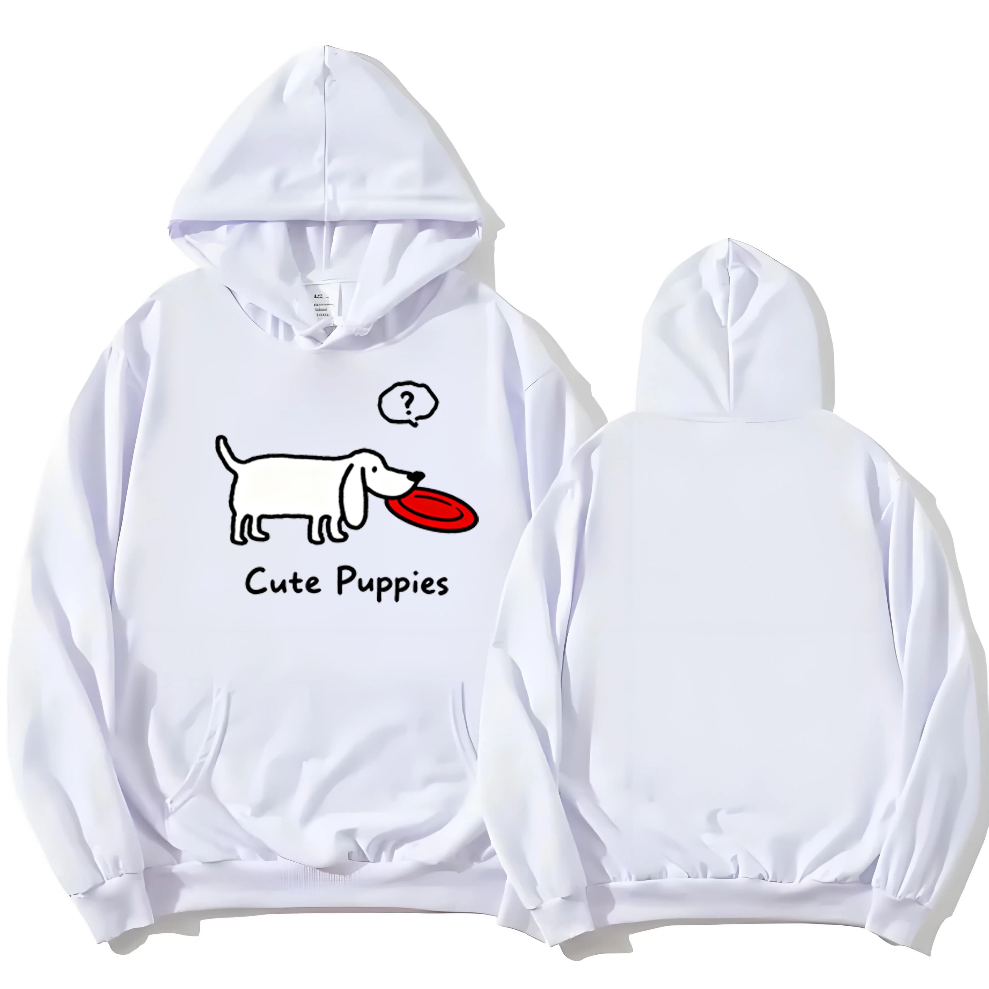 2025 New dog-printed hoodie for men and women casual loose pullover, 330G heavy-duty hoodie