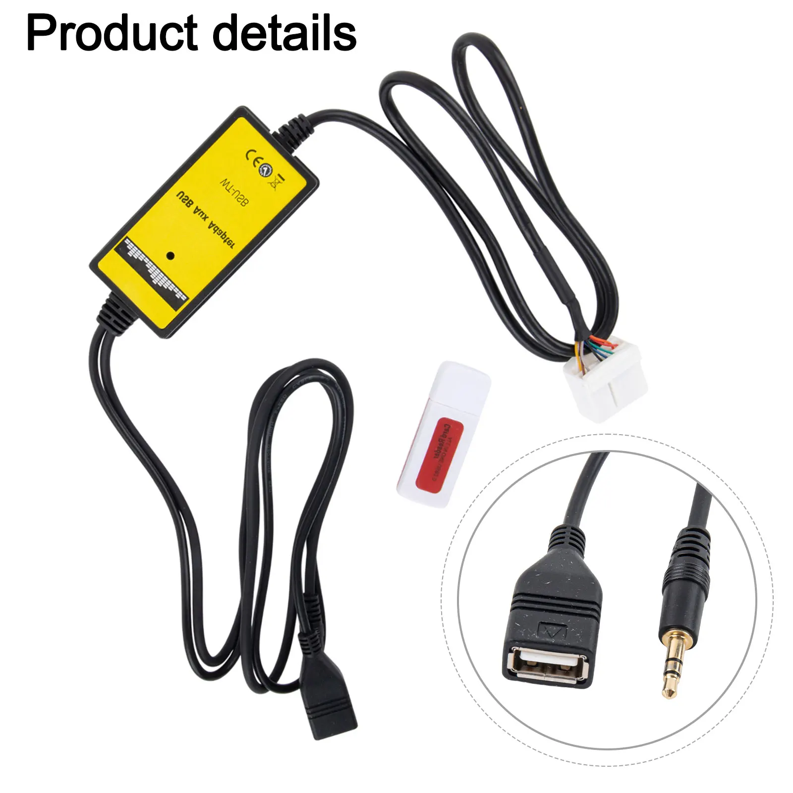 

High Grade AUX Input 3X 12V DC 20HZ-20KHZ Fit For Honda For Accord Interface Adapter MP3 CD USB Cable + Reader